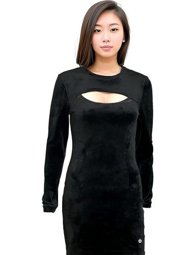 Black Long Sleeve Cut Out Bodycon Dress