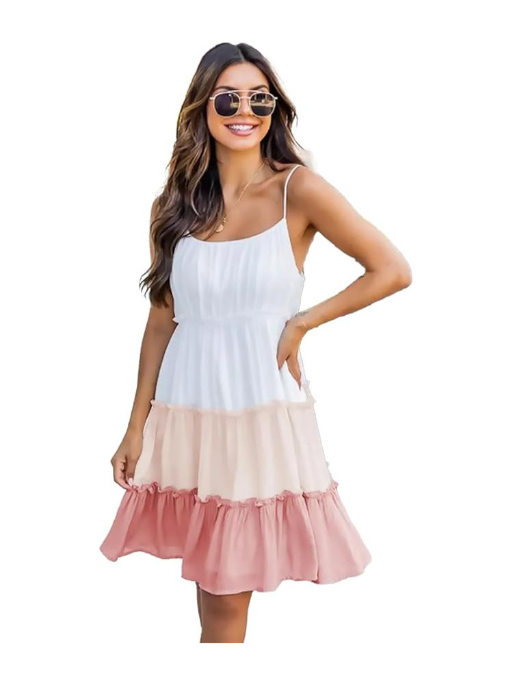 Summer Dress Multi-Color in White, Beige, and Pink - Your Perfect Companion for a Radiant Summer Summer Dress Multi-Color in White, Beige, and Pink - Your Perfect Companion for a Radiant Summer