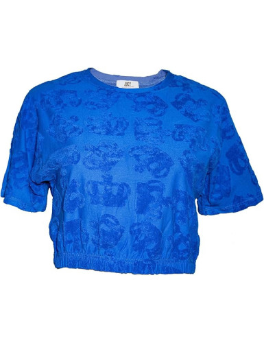Juicy Womens Crew Neck Short Sleeve Towel Terry Top